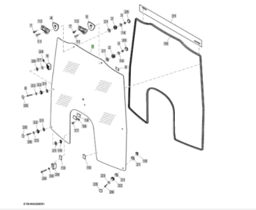 L225244 Prednje staklo kabine